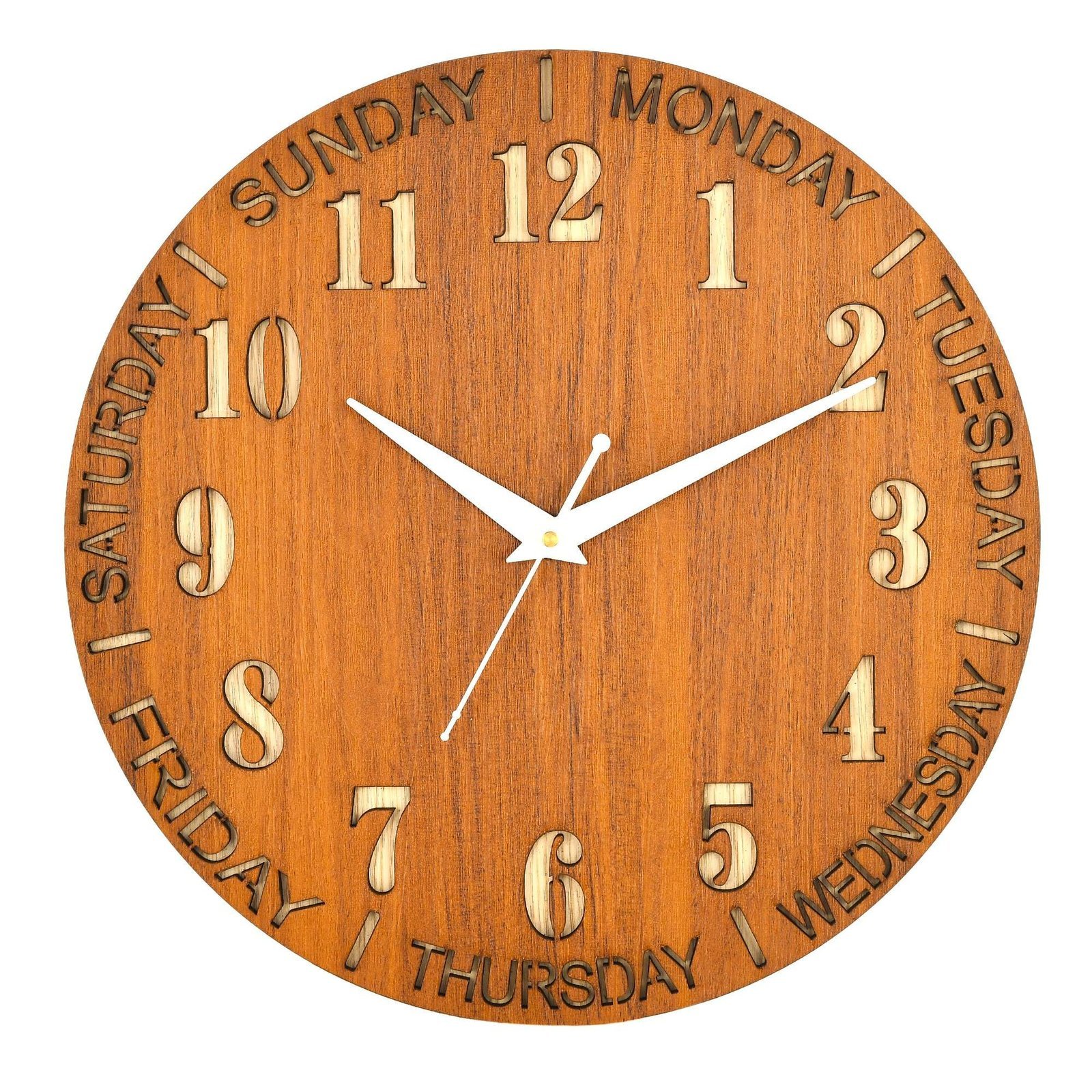 Wooden Silent Non-Ticking Wall Clock for Home Stylish Latest Designer Wall Clock for Home Living Room Bedroom Office Hall - Image 3